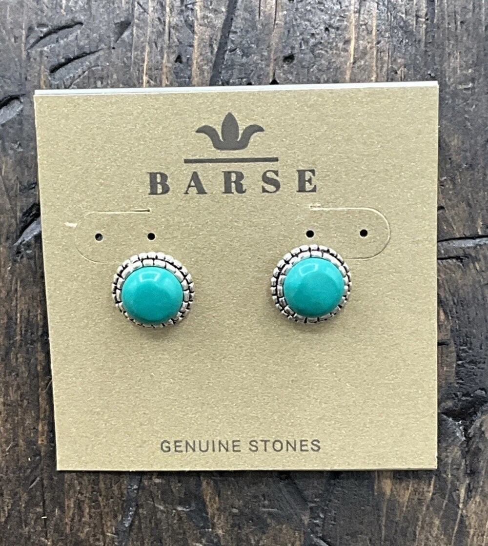 Barse Perfect Post Orb Earrings- Turquoise- Silver- NWT